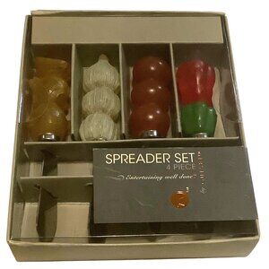 Outset 4-Piece Food-Themed Spreader Set Entertaining Onion Tomato Pepper‎ Garlic